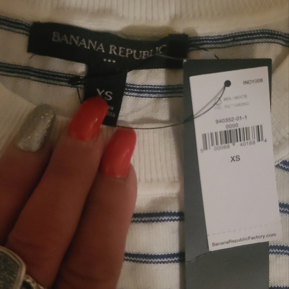XS NEW W TAGS BANANA REPUBLIC SWEATER JERSEY STRIPED - Picture 5 of 6